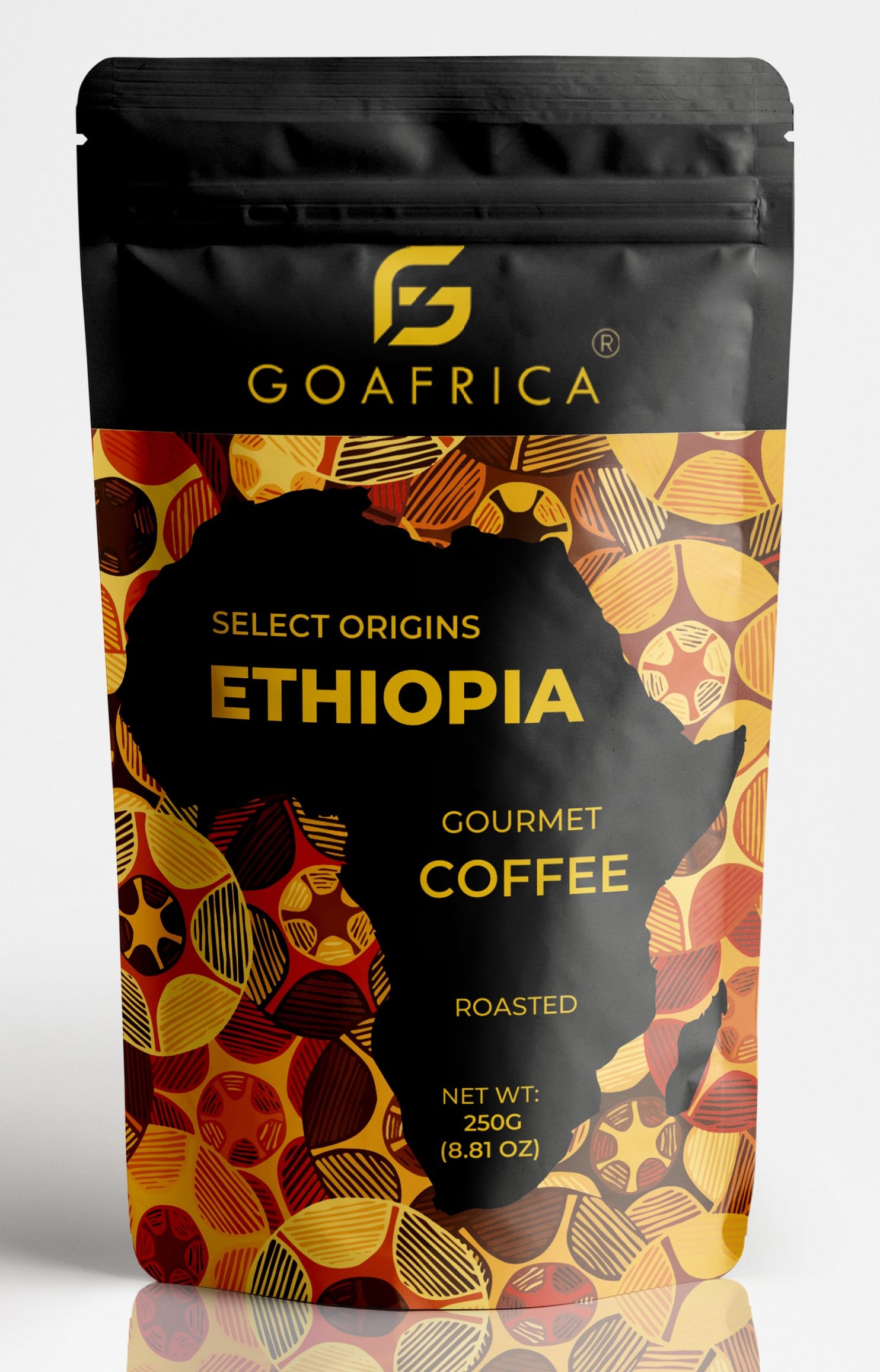 Etiopian coffee-front croped image Go Africa® Coffee Whole Bean- Select Origins Ethiopia - Image 1