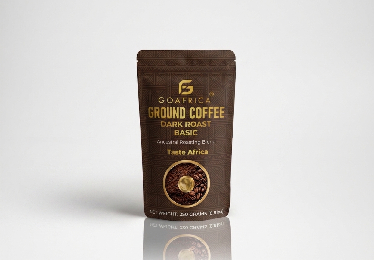 GA coffee bag with Africa in center for USPTO Go Africa® Basic Coffee - Dark Roast - Image 1