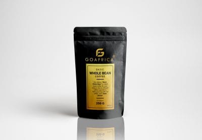 Basic whole bean front Go Africa® Basic Coffee - Dark Roast - Image 1
